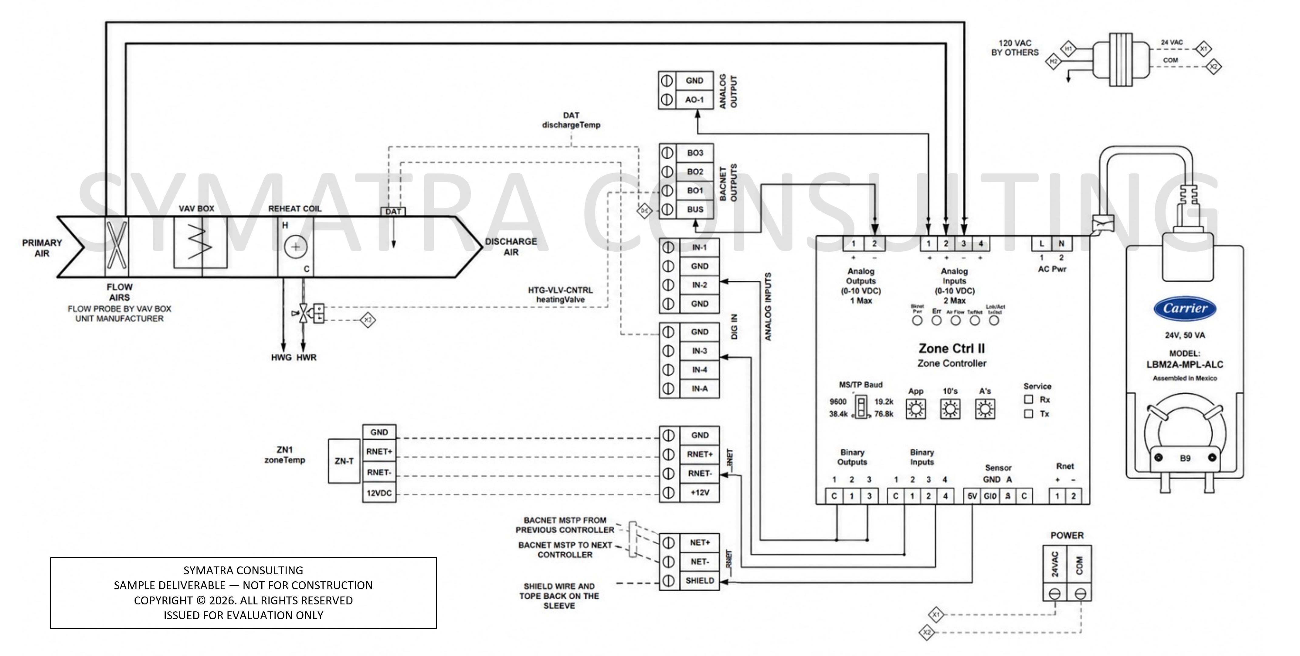 VAV Terminal Box & Controller Wiring Diagram